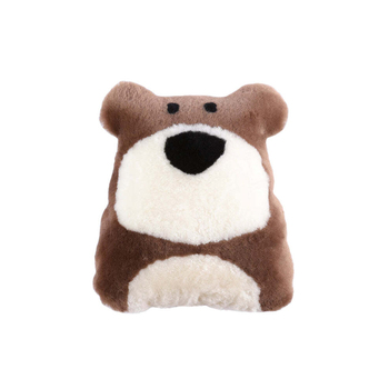 Huxford Grove Sheepskin Pet Bear Cushion Decorative Pillow 35x40cm - Brown