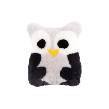 Huxford Grove Sheepskin Pet Owl Cushion Decorative Pillow 35x40cm - Grey