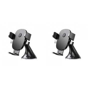 2PK Laser Adjustable Windscreen Car Phone Holder Mount - Black