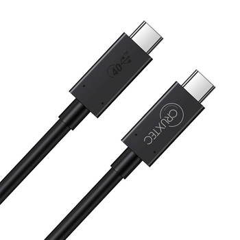 Cruxtec 1m USB4 USB-C to USB-C Cable 100W For Syncing & Charging - Black
