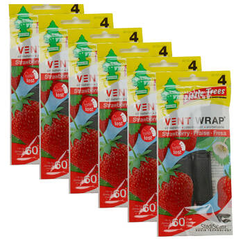6x 4pc Little Tree Wrap Around Vent Car Air Freshener Strawberry Scent