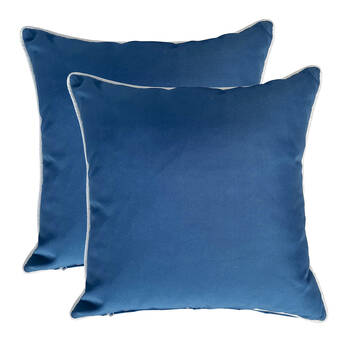 NF Living Piped Outdoor MM Cushion 50x50 Patio 100% Polyester Blue