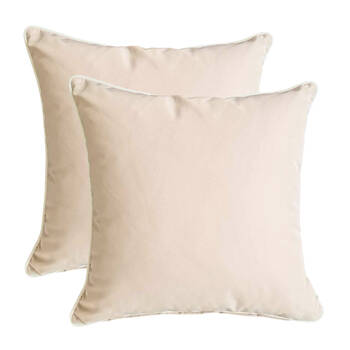 NF Living Piped Outdoor MM Cushion 50x50 Weatherproof 100% Polyester Taupe