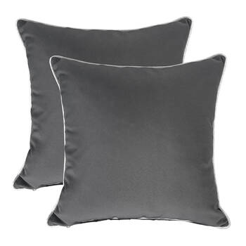 NF Living Piped Outdoor MM Cushion 50x50 Weatherproof 100% Polyester Grey