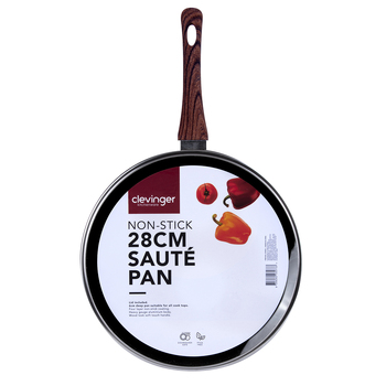Clevinger 28cm w/Lid 4 Layer Non-Stick Saute Pan - Black