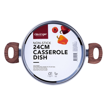 Clevinger 24cm w/Lid 4 Layer Non-Stick Casserole Dish - Black