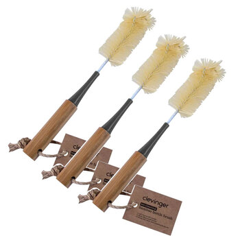 3PK Clevinger Eco Cleaning Bamboo Bottle Brush