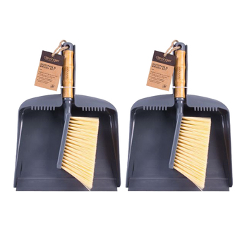 2PK Clevinger Cleaning Dustpan And Bamboo Handle Brush Set 33x23x7cm