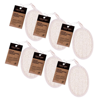 6PK Clevinger Eco Oval Facial Exfoliating Loofah 8x12cm