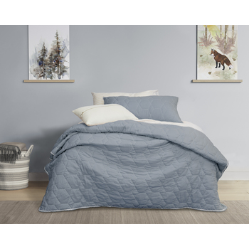 Jelly Bean Kids Bolston Single/Double Bed Coverlet Set Pale Blue