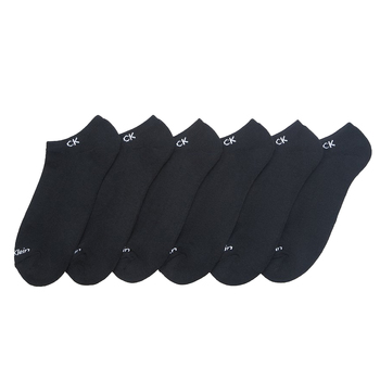 6PK Calvin Klein Men's One Size Athletic Cushion No Show Socks Black