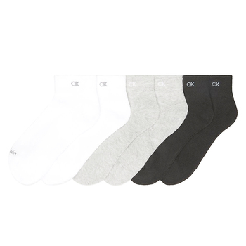6PK Calvin Klein Women's One Size Cushion Ankle Socks Oxford Heather Assorted