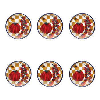 6PK Porto Valentina Porcelain Round Side Plate Tomato Medley 20cm