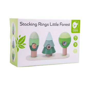16pc Classic World Wooden Stacking Rings Little Forest Set 10M+
