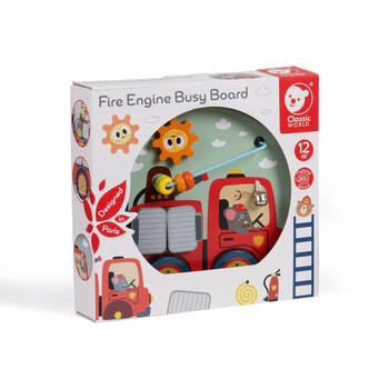 Classic World Children's Wooden Busy Board Fire Engine Truck 12M+