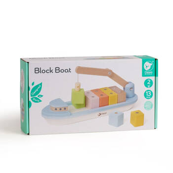 13pc Classic World Children's Wooden Building Block Boat 2Y+
