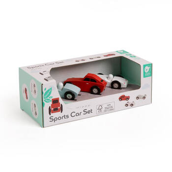 Classic World Childrens Wooden Pretend Play Sports Car Set 18M+