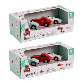 2PK Classic World Childrens Wooden Pretend Play Sports Car Set 18M+