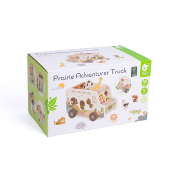 9pc Classic World Wooden Prairie (Safari) Adventurer Truck Playset 18M+