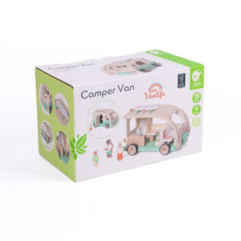 9pc Classic World Children's Wooden Camper Van Playset 18M+