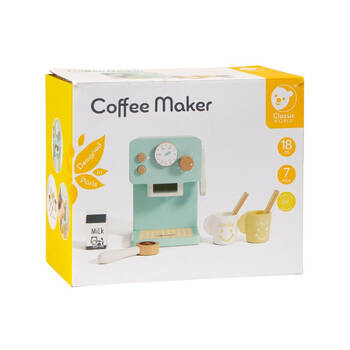 7pc Classic World Children's Wooden Pretend Play Coffee Maker 18M+