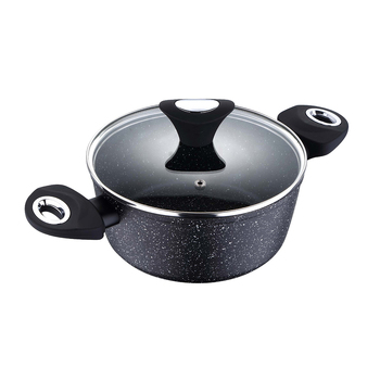 Bergner Galaxy 24cm Forged Aluminium Casserole w/ Lid - Black