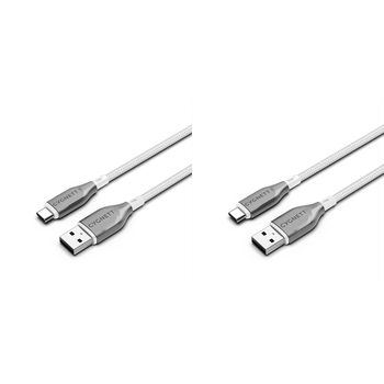 2PK Cygnett Armoured USB-C to USB-A Charger & Data Sync Cable 1M - White