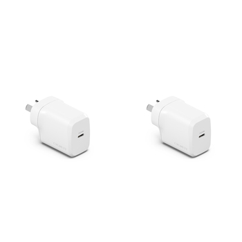 2PK Cygnett PowerPlus 20W USB-C Wall Apple iPhone Charger Adapter - White