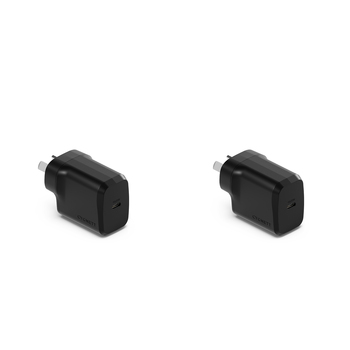 2PK Cygnett PowerPlus 25W GaN USB-C Wall Samsung Charger Adapter - Black