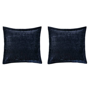 2PK Bianca Cyrano Indigo Polyester Velvet European Pillowcase Cushion 65x65cm