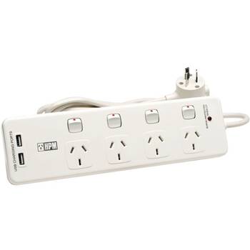 4 WAY SURGE POWERBOARDDUAL USB SWITCHED 14W17 HPM