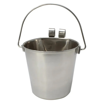 4L Flat Back Stainless Steel Bucket 