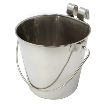 6L Flat Back Stainless Steel Bucket 