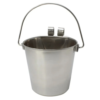 9L Flat Back Stainless Steel Bucket 