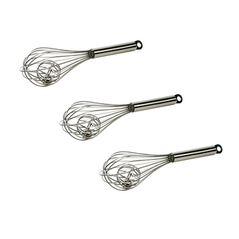3PK Davis & Waddell Whisk w/ Sphere & Ball Stainless Steel 26.5x6.5cm - Silver