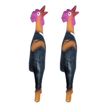 2PK Paw Play Latex Dog Pet Squeaker Chew Toy Suit Chicken