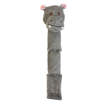 Paw Play Plush Squeak Hippo Dog Pet Toy Grey