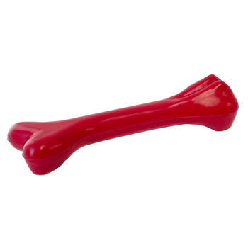 Percell 21cm Solid Rubber Bone Dog Toy Red