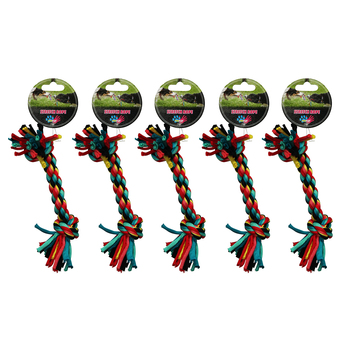 5PK Paw Play 21cm Stretch Rope Bone