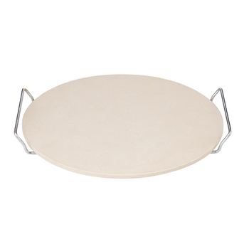 Davis & Waddell Round Pizza Stone w/ Rack 36x33cm - Natural/Silver