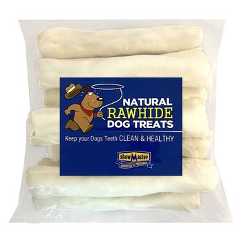10pc Natural Rawhide Dog Treats Large Plain Retrievers