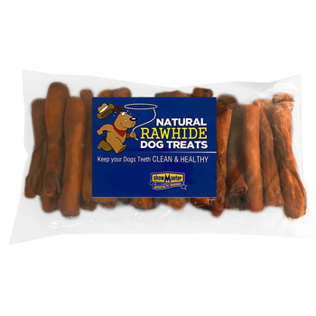30pc Natural Rawhide Dog Treats Small Beef Retrievers