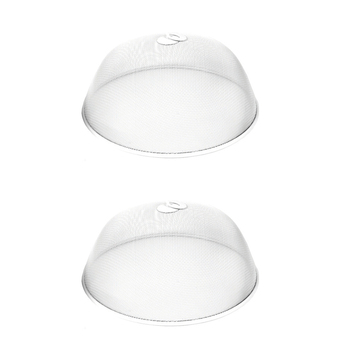 2PK Davis & Waddell Metal Mesh Food Dome Cover 35cm Round - White