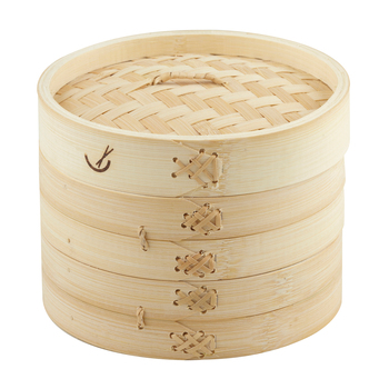 2-Tier Davis & Waddell Bamboo Steamer Natural 17.5x17.5cm