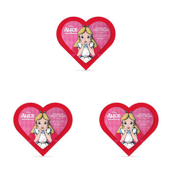 3PK Disney Alice in Wonderland Cosmetic Skincare Sheet Mask Raspberry