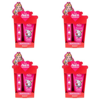 4PK Disney Alice in Wonderland Hand & Nail Care Duo 75ml Red Raspberry/Honeydew