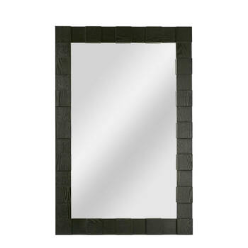 Belle Oak Wood/Glass Monument Wall Mirror 105x70cm - Black