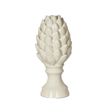 Belle Ceramic Artichoke Sculpture Tall 15x32cm - White