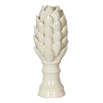 Belle Ceramic Artichoke Sculpture Short 12x27cm - White