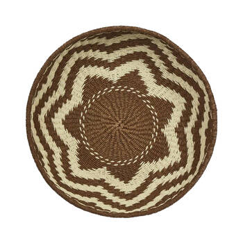 Belle Yara Paper Rope Handwoven Basket Round 49cm - Brown